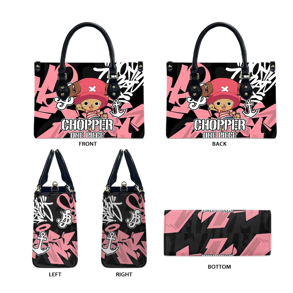 Tony Tony Chopper One Piece Leather Bag Graffiti Street Art Anime Collage