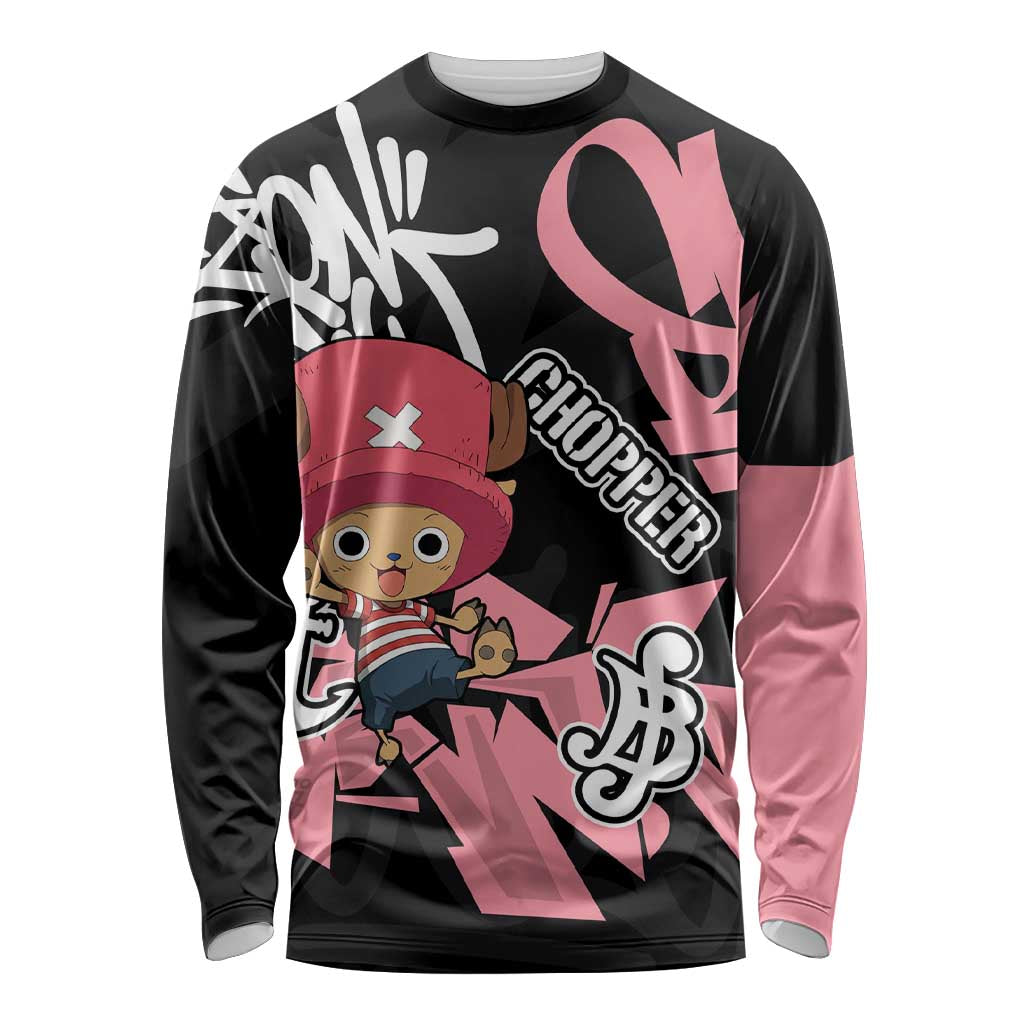 Tony Tony Chopper One Piece Long Sleeve Shirt Graffiti Street Art Anime Collage