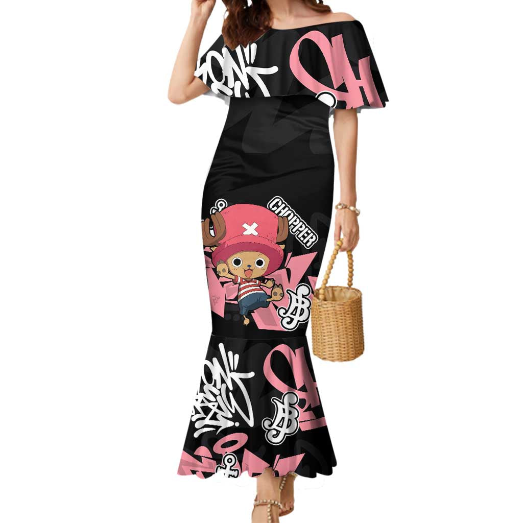 Tony Tony Chopper One Piece Mermaid Dress Graffiti Street Art Anime Collage
