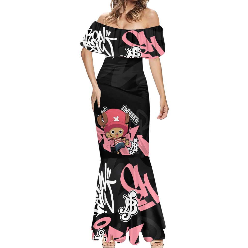 Tony Tony Chopper One Piece Mermaid Dress Graffiti Street Art Anime Collage