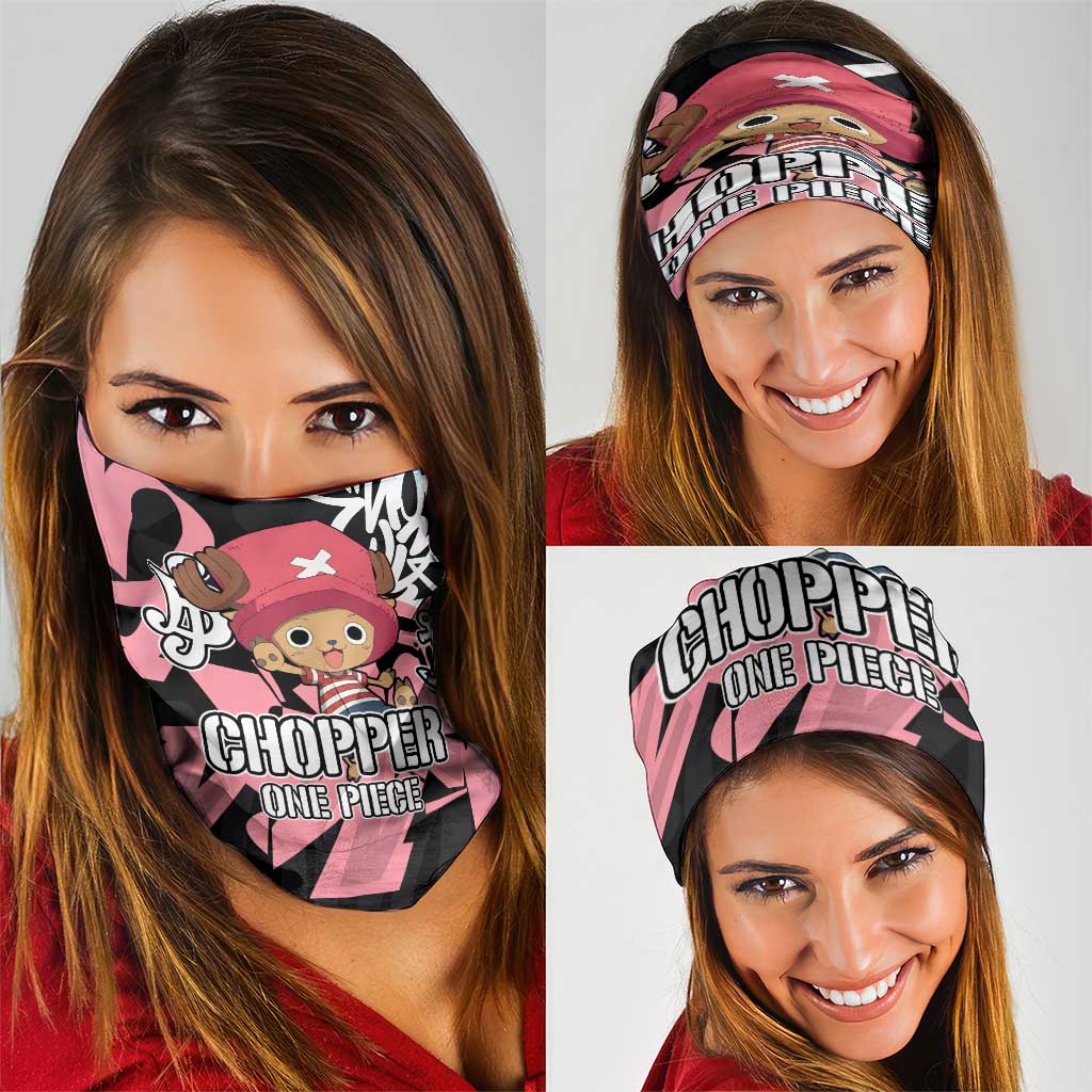 Tony Tony Chopper One Piece Neck Gaiter Graffiti Street Art Anime Collage
