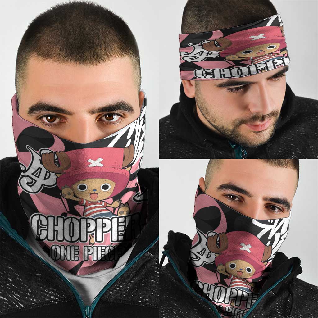 Tony Tony Chopper One Piece Neck Gaiter Graffiti Street Art Anime Collage