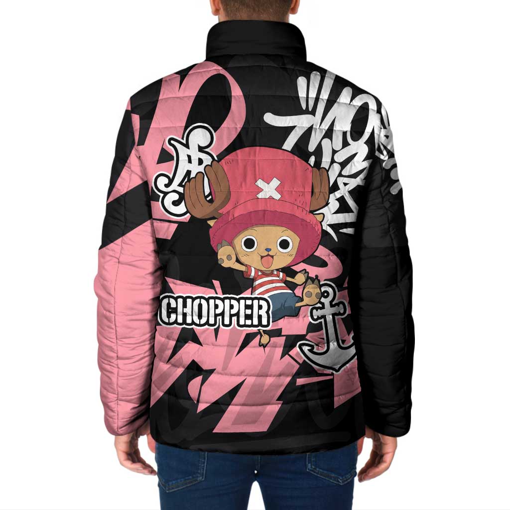 Tony Tony Chopper One Piece Padded Jacket Graffiti Street Art Anime Collage