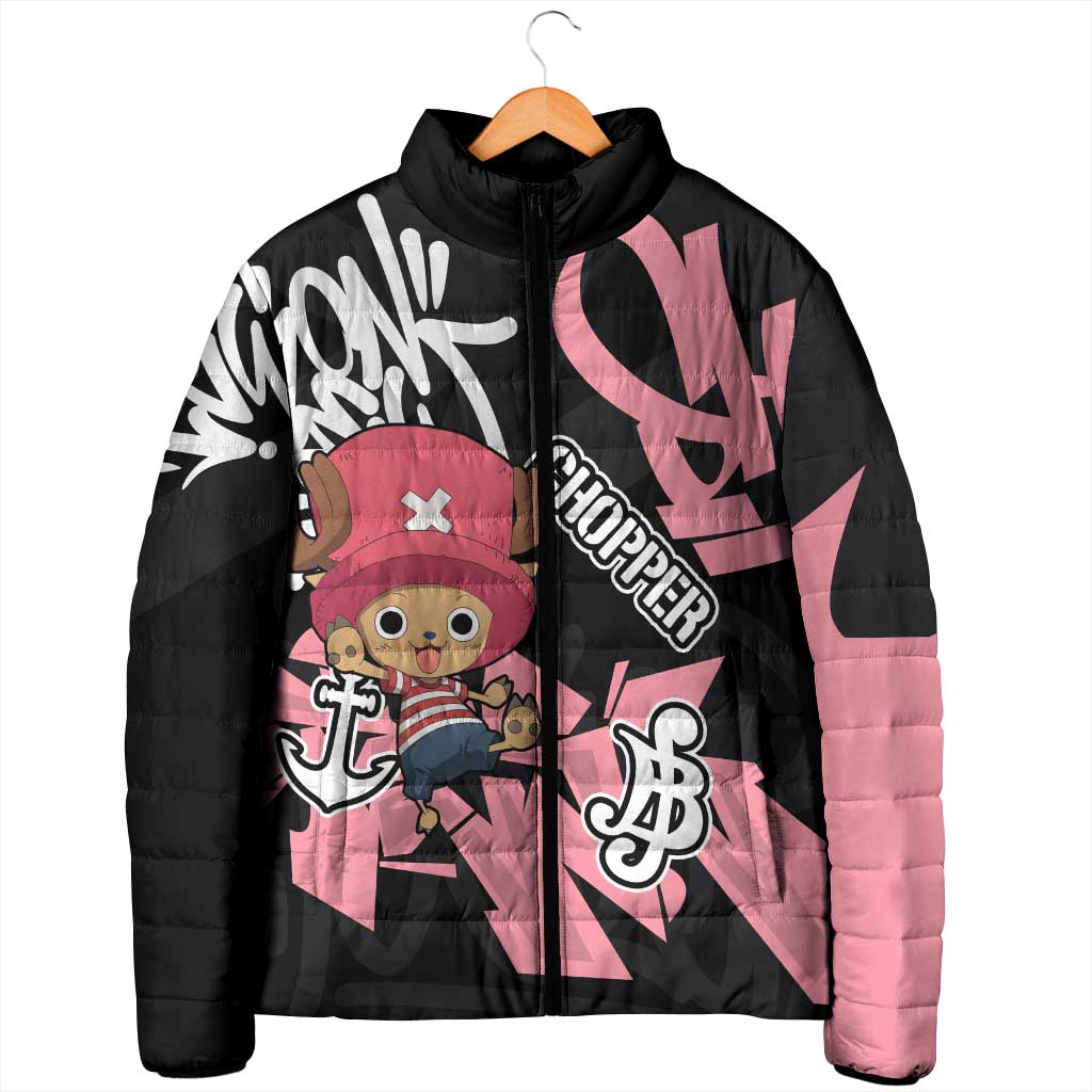 Tony Tony Chopper One Piece Padded Jacket Graffiti Street Art Anime Collage