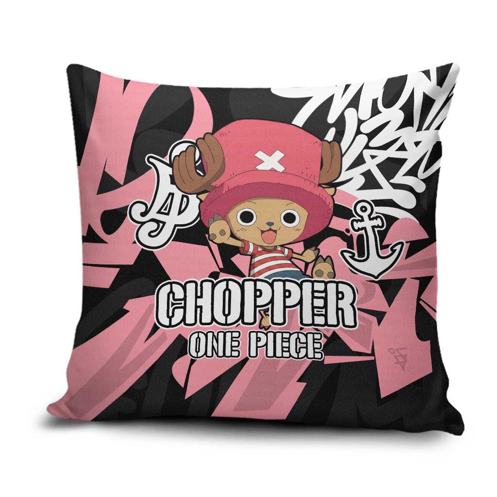 Tony Tony Chopper One Piece Pillow Cover Graffiti Street Art Anime Collage