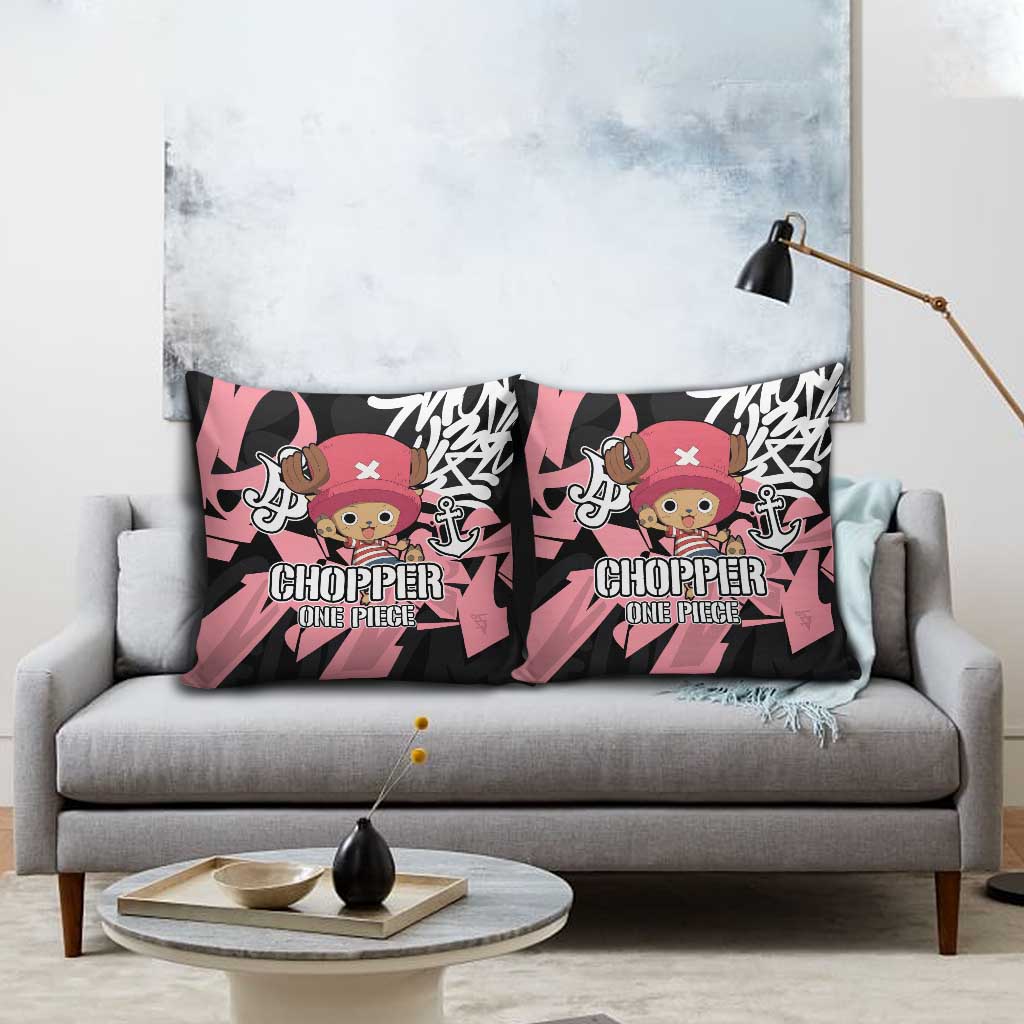Tony Tony Chopper One Piece Pillow Cover Graffiti Street Art Anime Collage