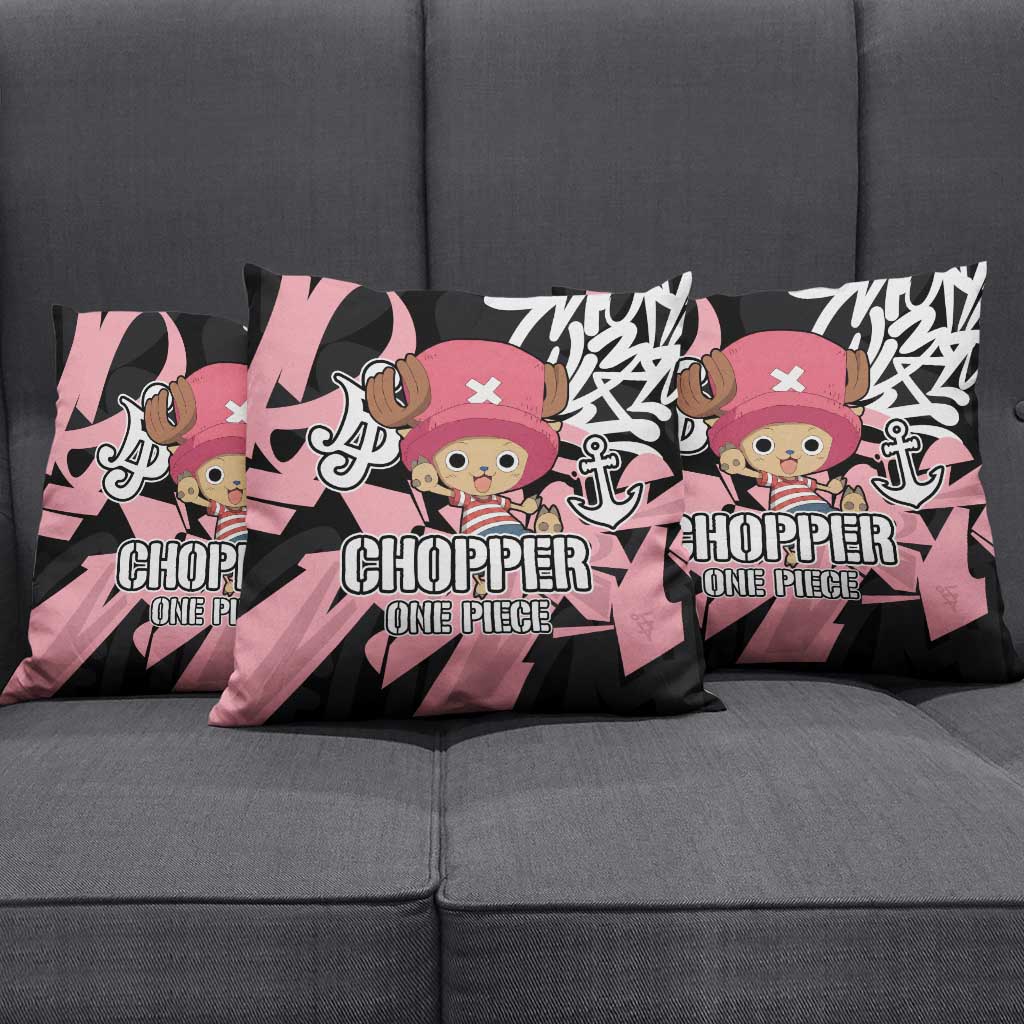 Tony Tony Chopper One Piece Pillow Cover Graffiti Street Art Anime Collage