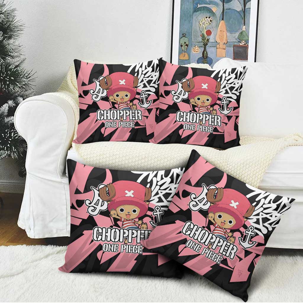 Tony Tony Chopper One Piece Pillow Cover Graffiti Street Art Anime Collage