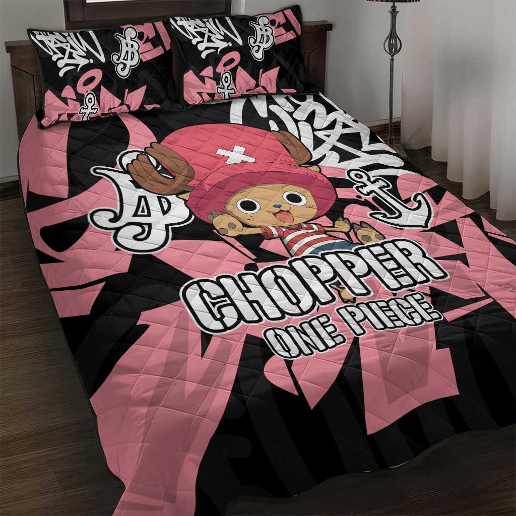 Tony Tony Chopper One Piece Quilt Bed Set Graffiti Street Art Anime Collage