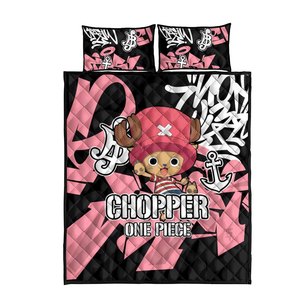 Tony Tony Chopper One Piece Quilt Bed Set Graffiti Street Art Anime Collage