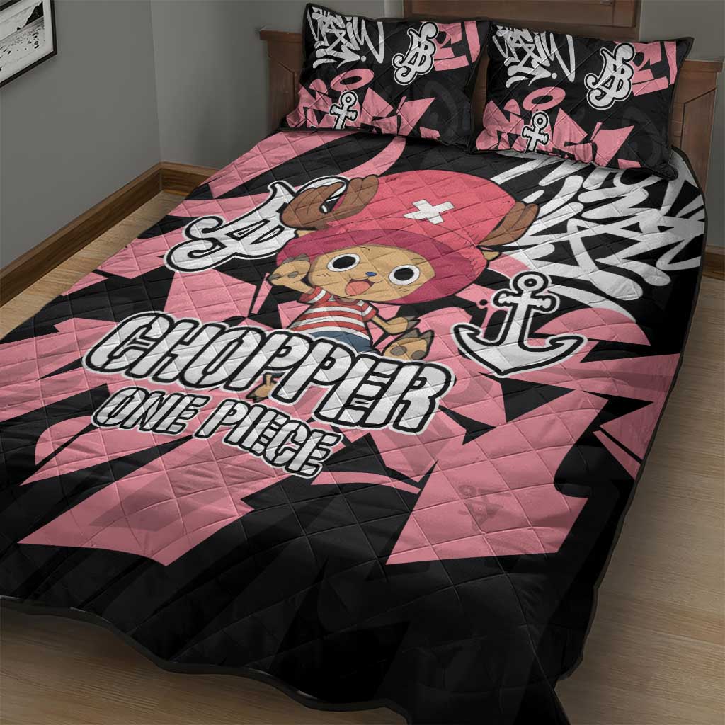 Tony Tony Chopper One Piece Quilt Bed Set Graffiti Street Art Anime Collage