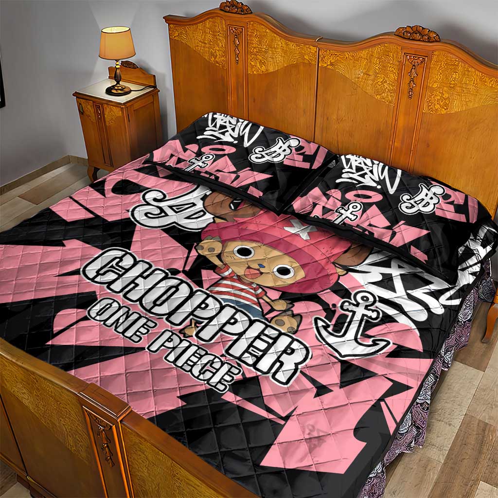 Tony Tony Chopper One Piece Quilt Bed Set Graffiti Street Art Anime Collage