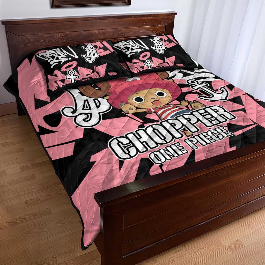 Tony Tony Chopper One Piece Quilt Bed Set Graffiti Street Art Anime Collage