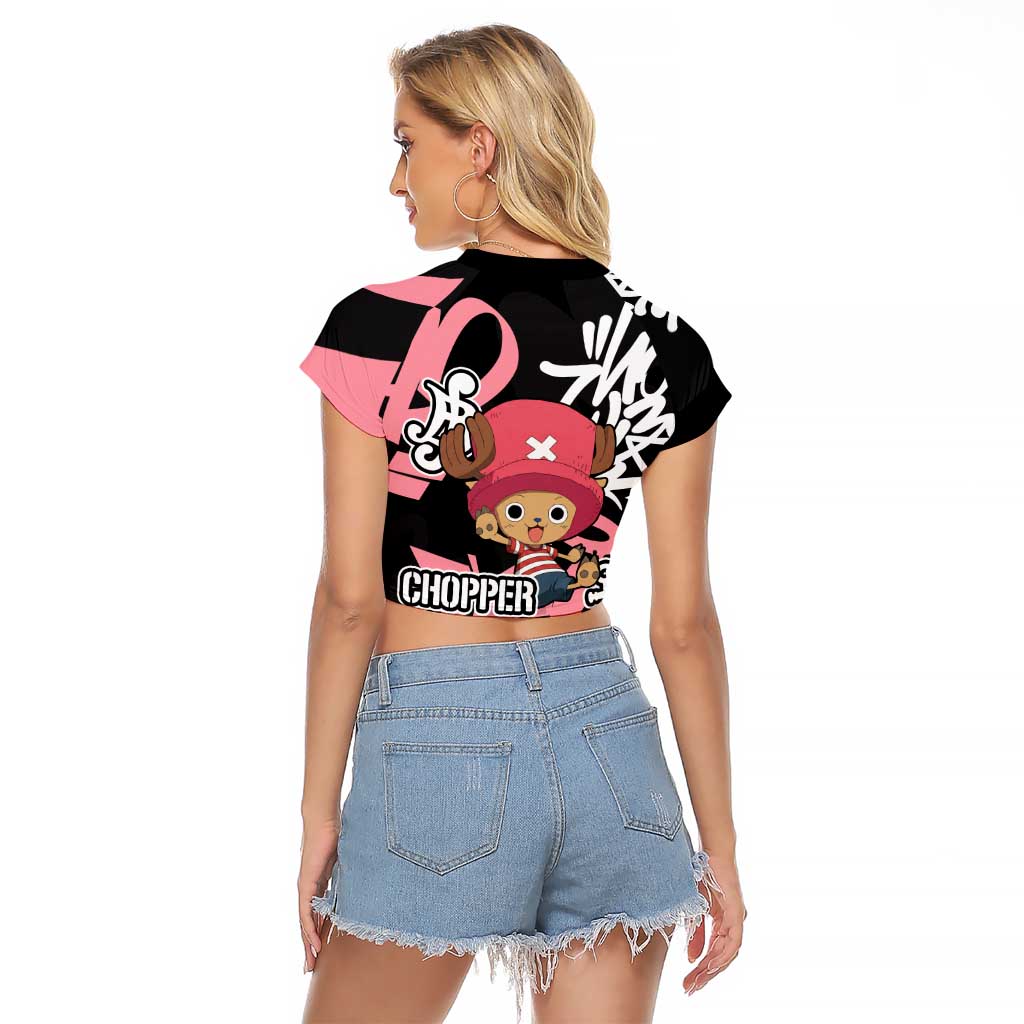 Tony Tony Chopper One Piece Raglan Cropped T Shirt Graffiti Street Art Anime Collage