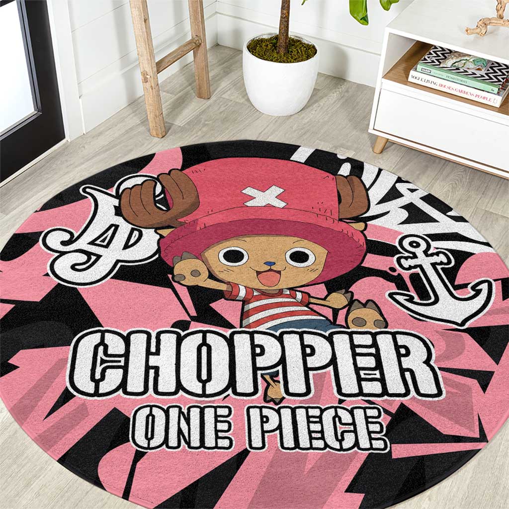 Tony Tony Chopper One Piece Round Carpet Graffiti Street Art Anime Collage