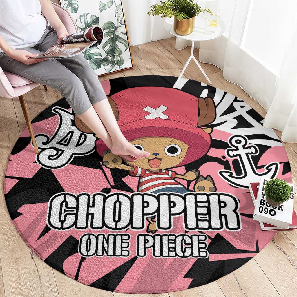 Tony Tony Chopper One Piece Round Carpet Graffiti Street Art Anime Collage