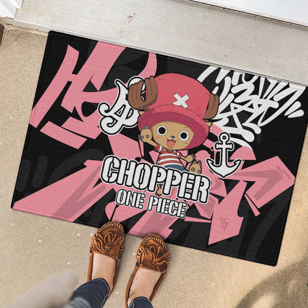 Tony Tony Chopper One Piece Rubber Doormat Graffiti Street Art Anime Collage
