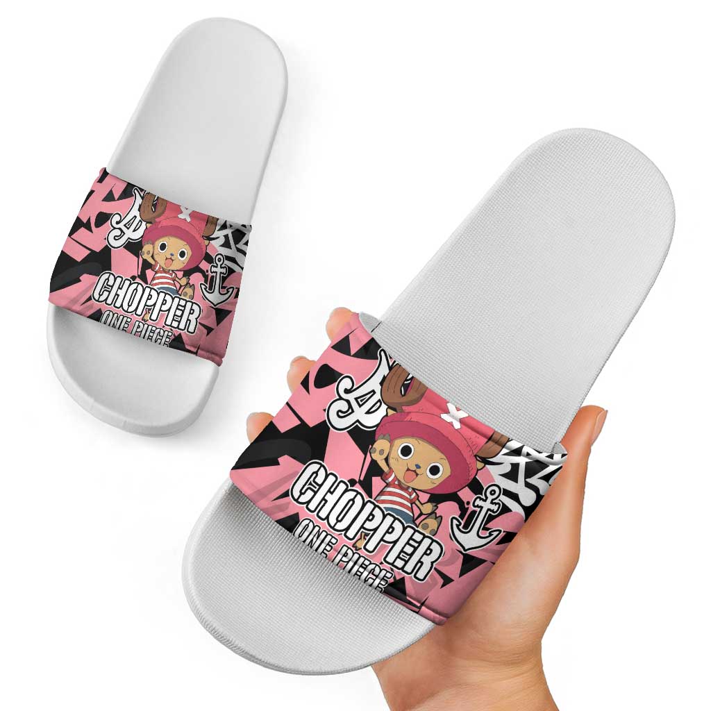 Tony Tony Chopper One Piece Slide Sandals Graffiti Street Art Anime Collage