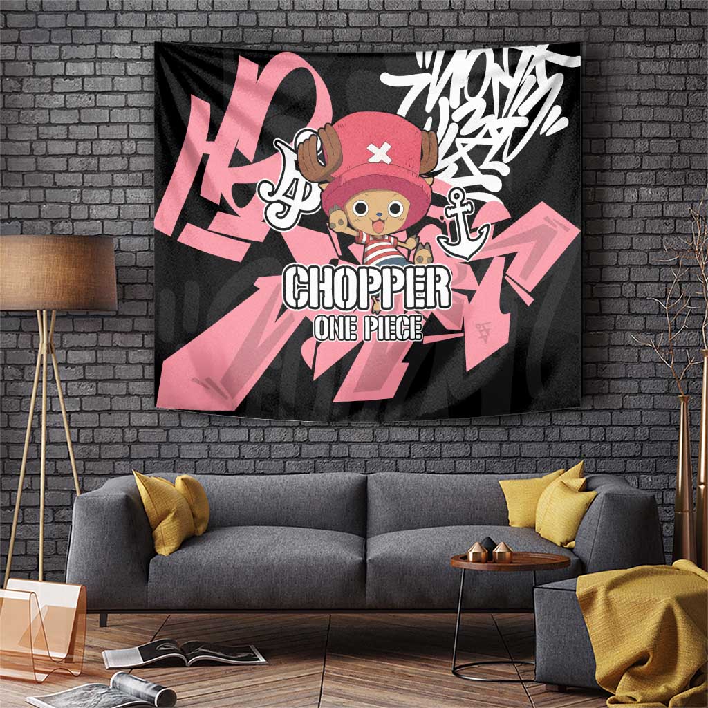 Tony Tony Chopper One Piece Tapestry Graffiti Street Art Anime Collage