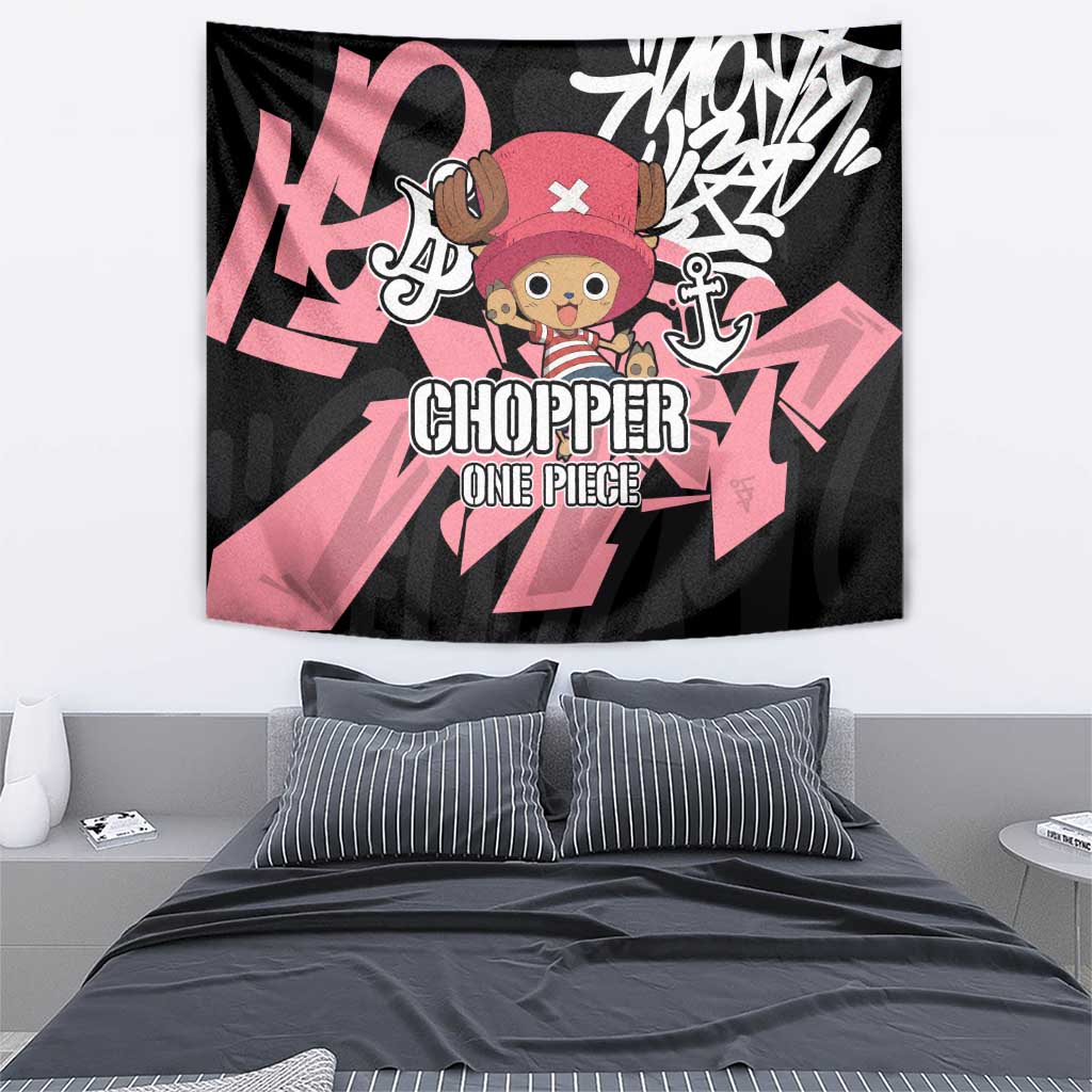 Tony Tony Chopper One Piece Tapestry Graffiti Street Art Anime Collage