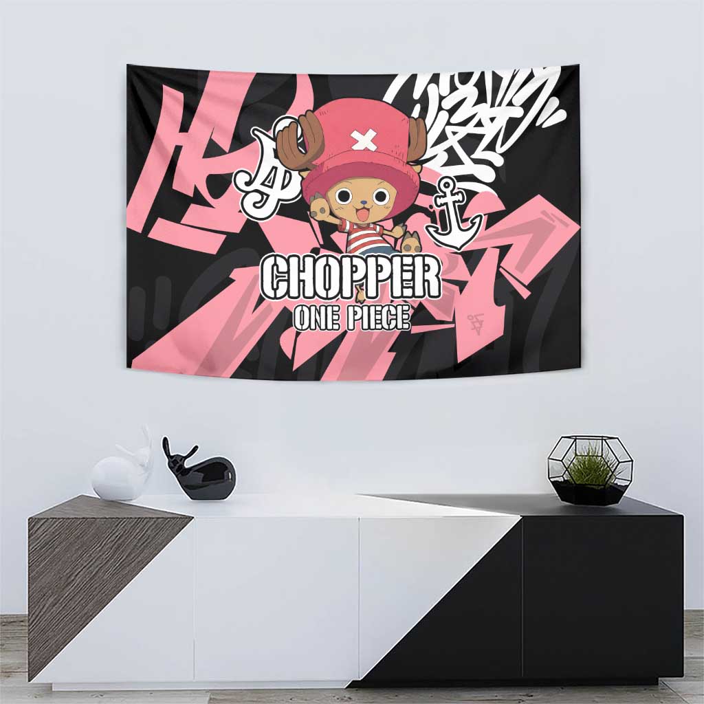 Tony Tony Chopper One Piece Tapestry Graffiti Street Art Anime Collage
