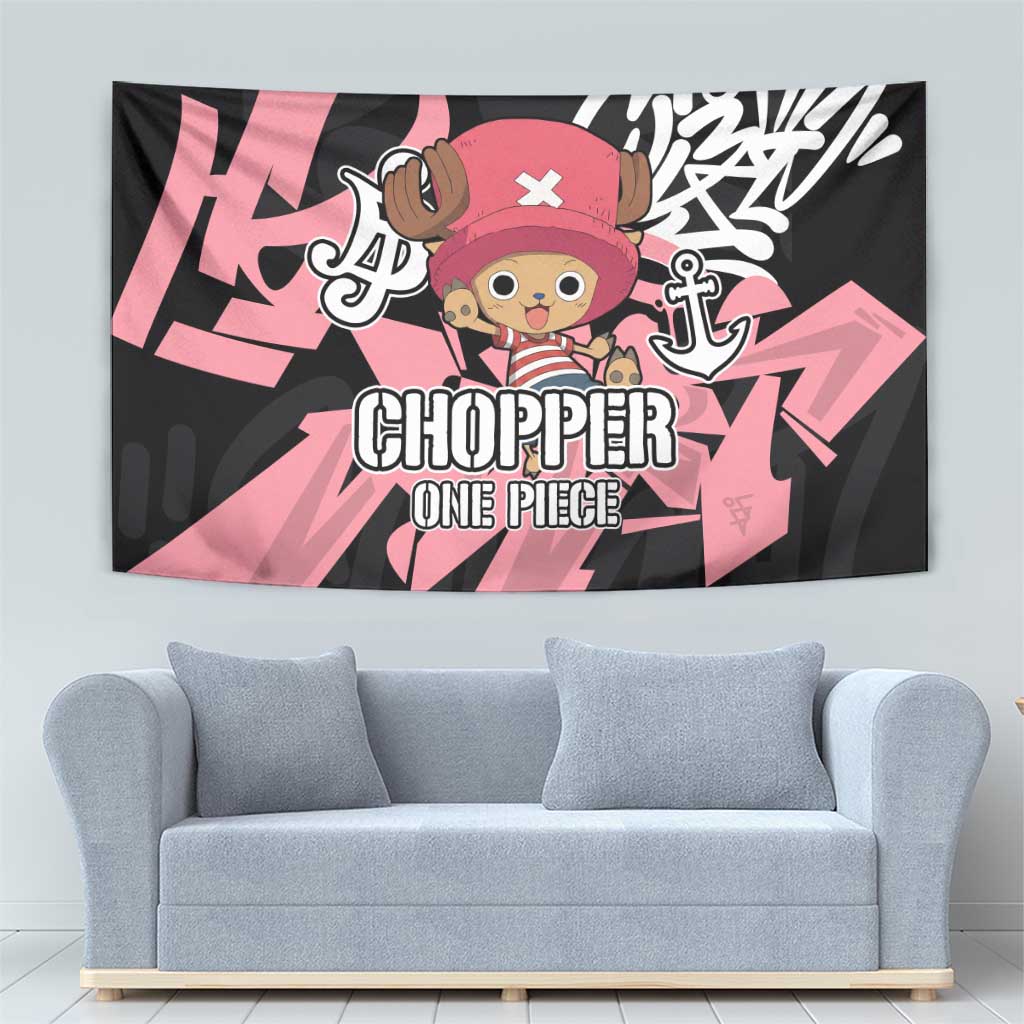 Tony Tony Chopper One Piece Tapestry Graffiti Street Art Anime Collage