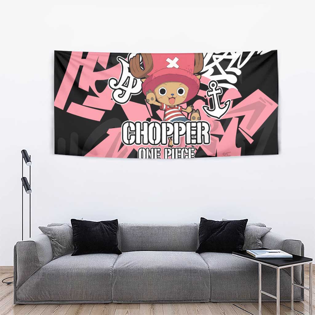 Tony Tony Chopper One Piece Tapestry Graffiti Street Art Anime Collage