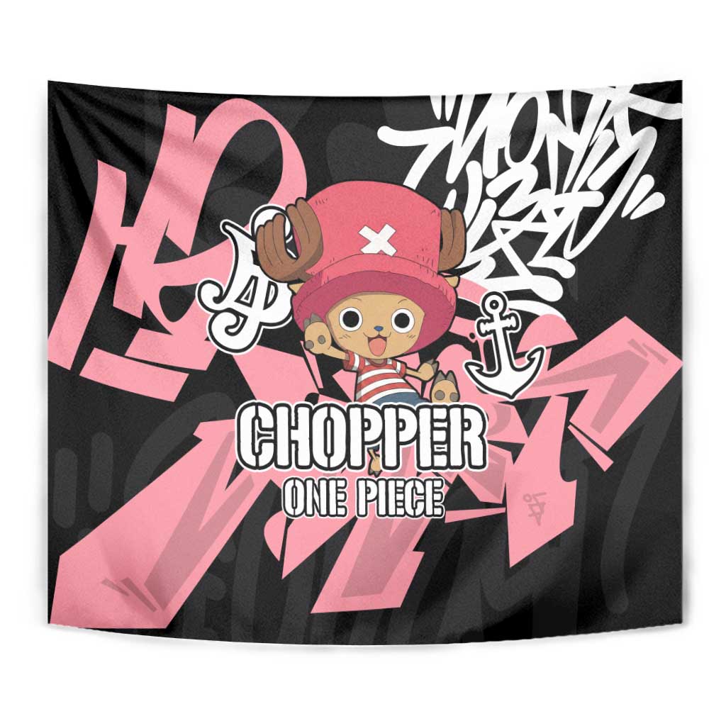 Tony Tony Chopper One Piece Tapestry Graffiti Street Art Anime Collage