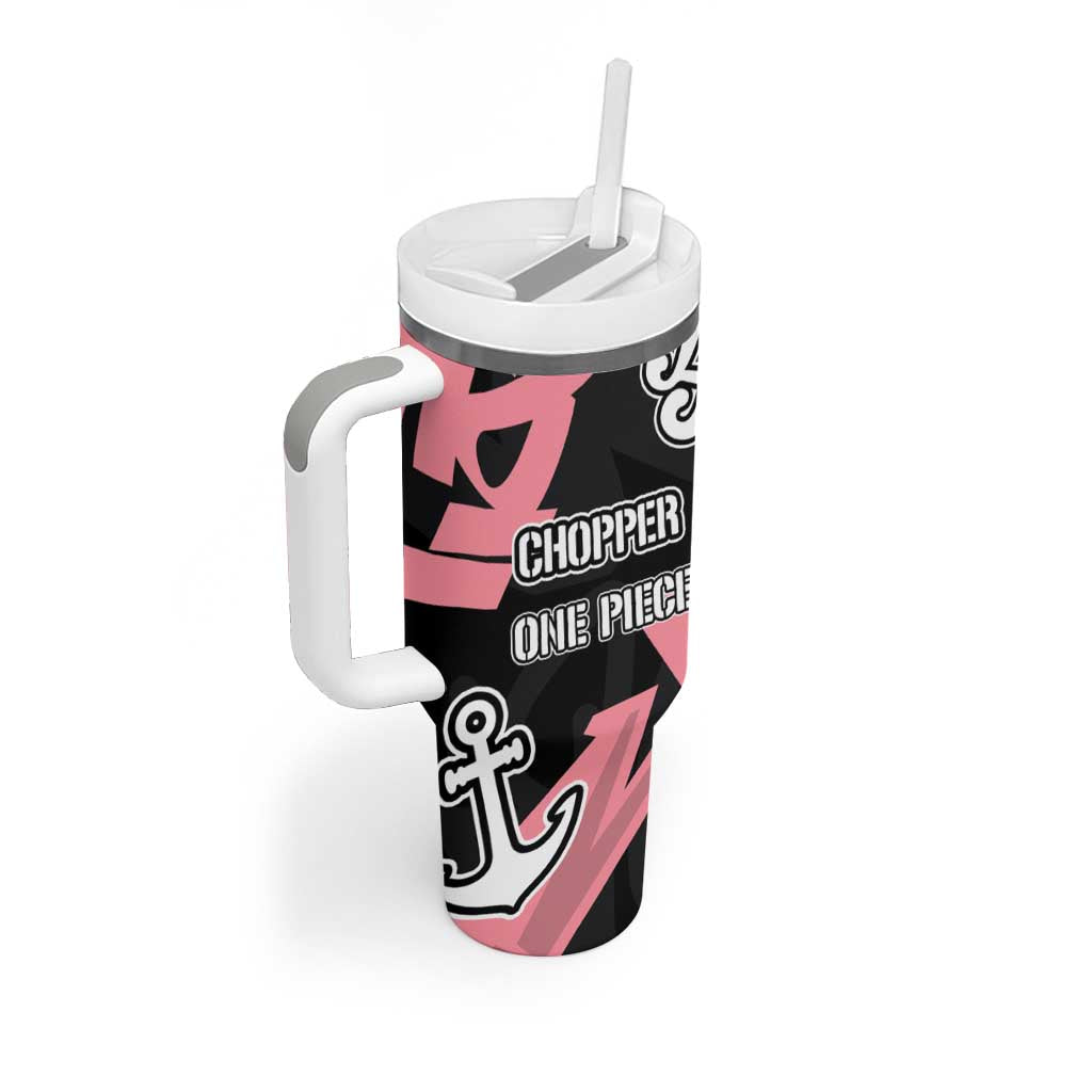Tony Tony Chopper One Piece Tumbler With Handle Graffiti Street Art Anime Collage