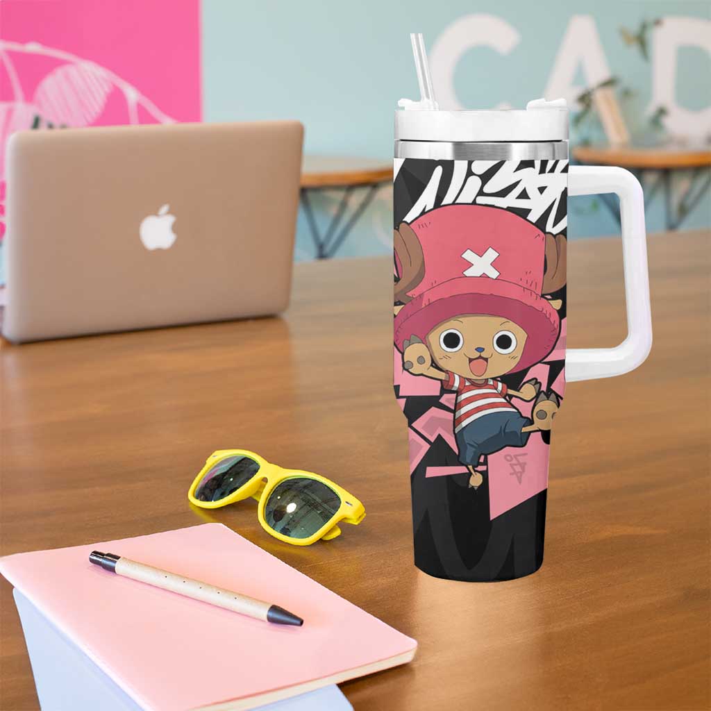 Tony Tony Chopper One Piece Tumbler With Handle Graffiti Street Art Anime Collage