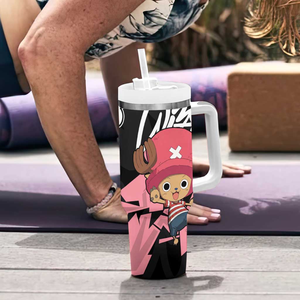 Tony Tony Chopper One Piece Tumbler With Handle Graffiti Street Art Anime Collage