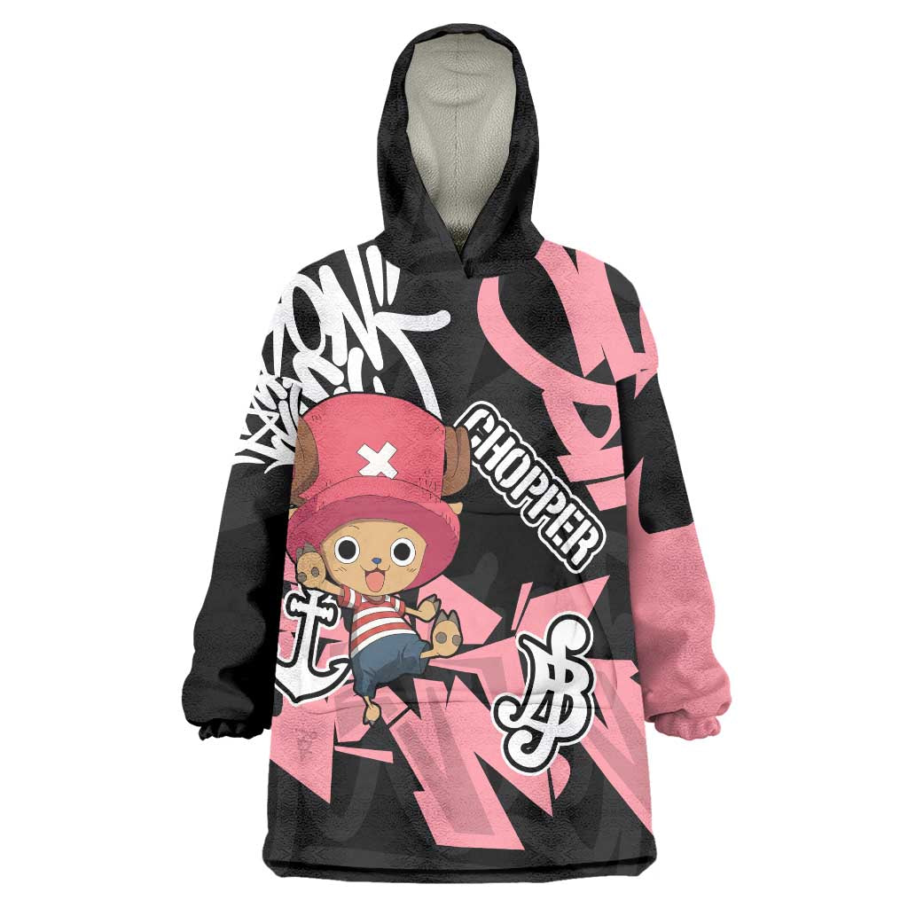 Tony Tony Chopper One Piece Wearable Blanket Hoodie Graffiti Street Art Anime Collage