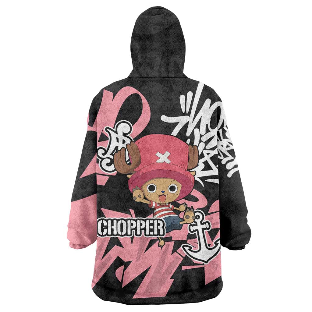Tony Tony Chopper One Piece Wearable Blanket Hoodie Graffiti Street Art Anime Collage