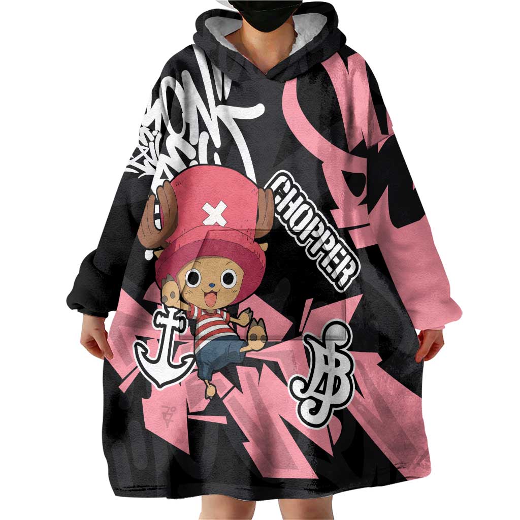 Tony Tony Chopper One Piece Wearable Blanket Hoodie Graffiti Street Art Anime Collage