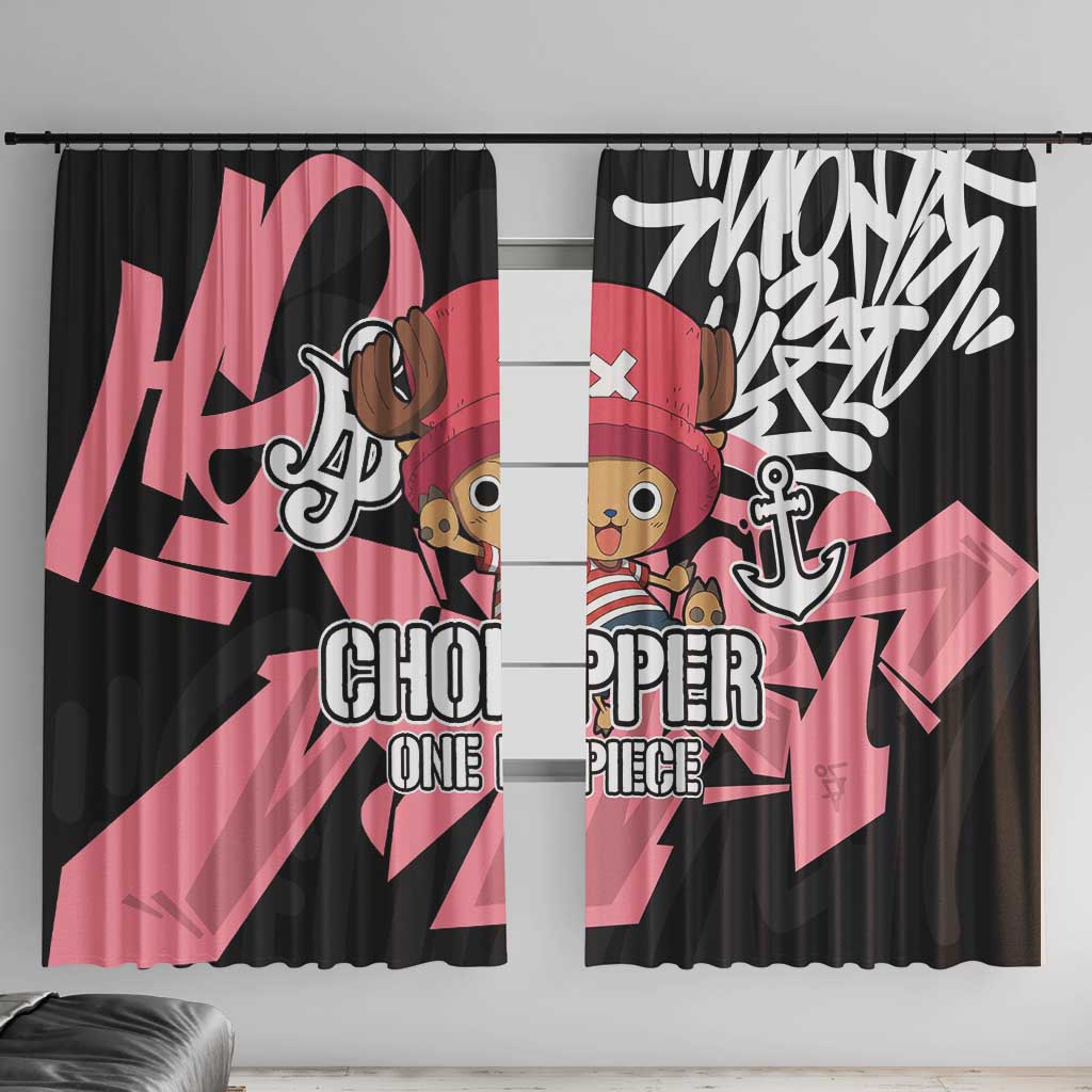 Tony Tony Chopper One Piece Window Curtain Graffiti Street Art Anime Collage