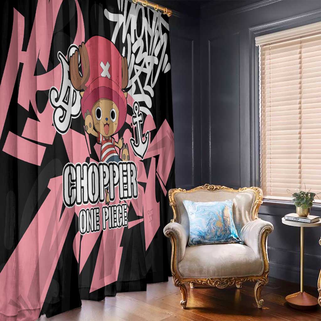 Tony Tony Chopper One Piece Window Curtain Graffiti Street Art Anime Collage