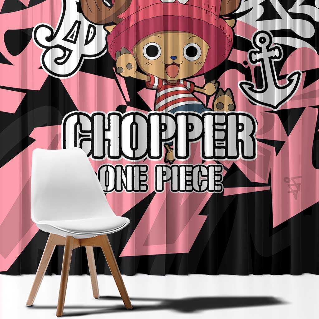 Tony Tony Chopper One Piece Window Curtain Graffiti Street Art Anime Collage