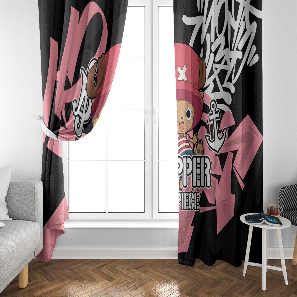 Tony Tony Chopper One Piece Window Curtain Graffiti Street Art Anime Collage
