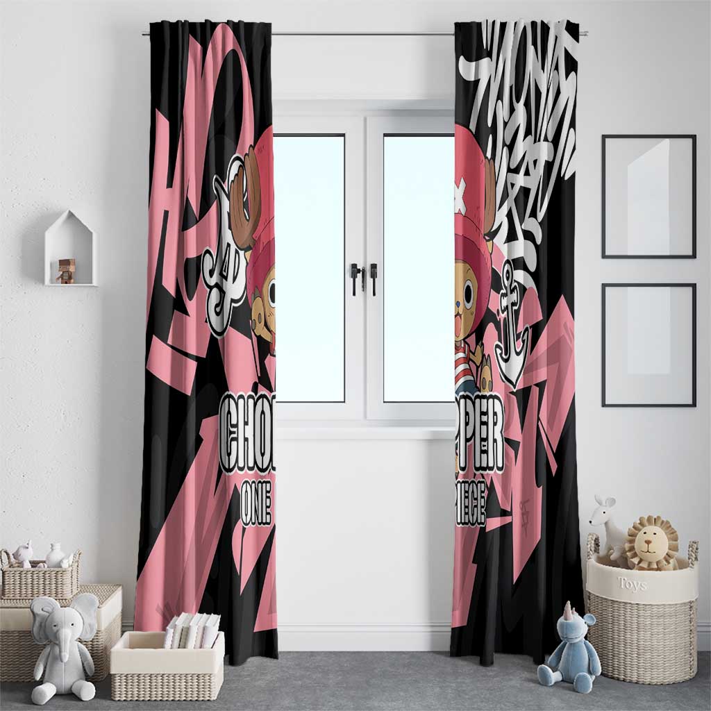 Tony Tony Chopper One Piece Window Curtain Graffiti Street Art Anime Collage