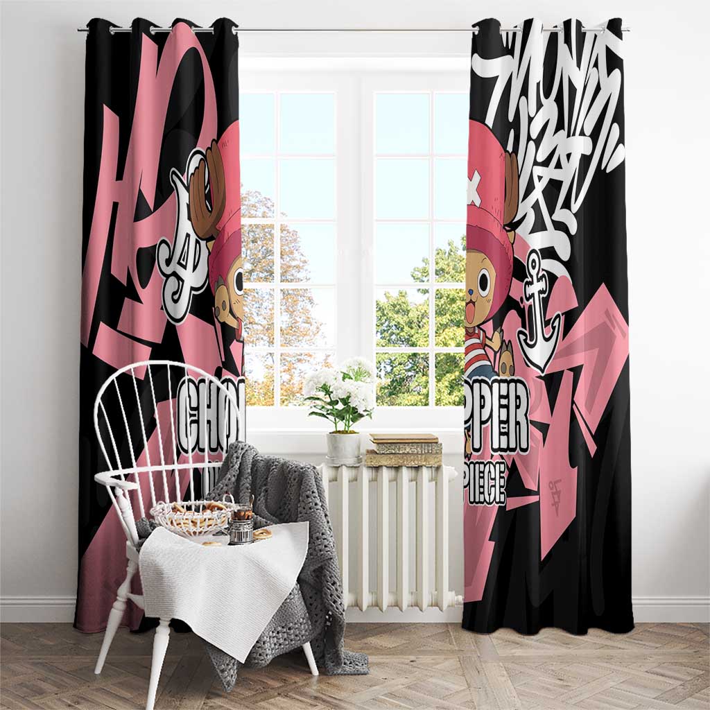 Tony Tony Chopper One Piece Window Curtain Graffiti Street Art Anime Collage