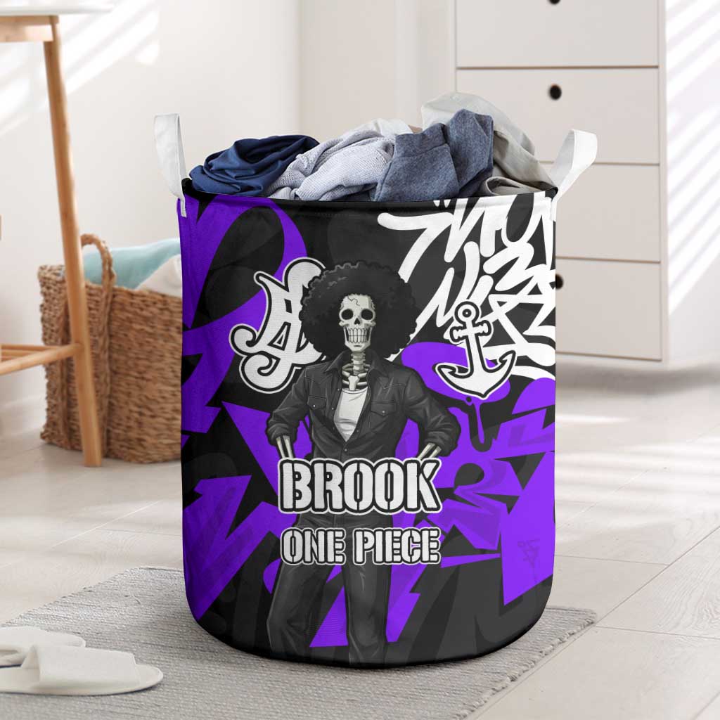 Brook One Piece Laundry Basket Graffiti Street Art Anime Collage