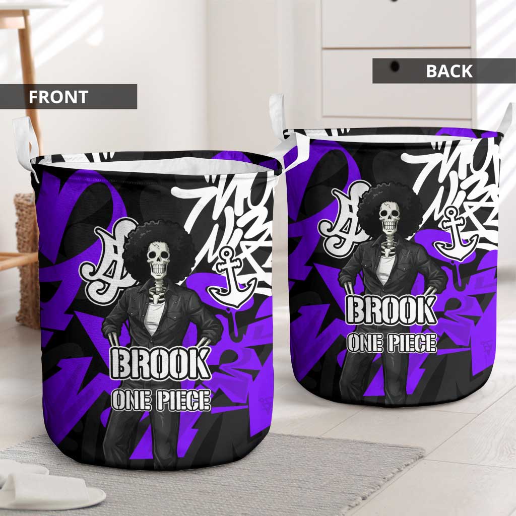 Brook One Piece Laundry Basket Graffiti Street Art Anime Collage