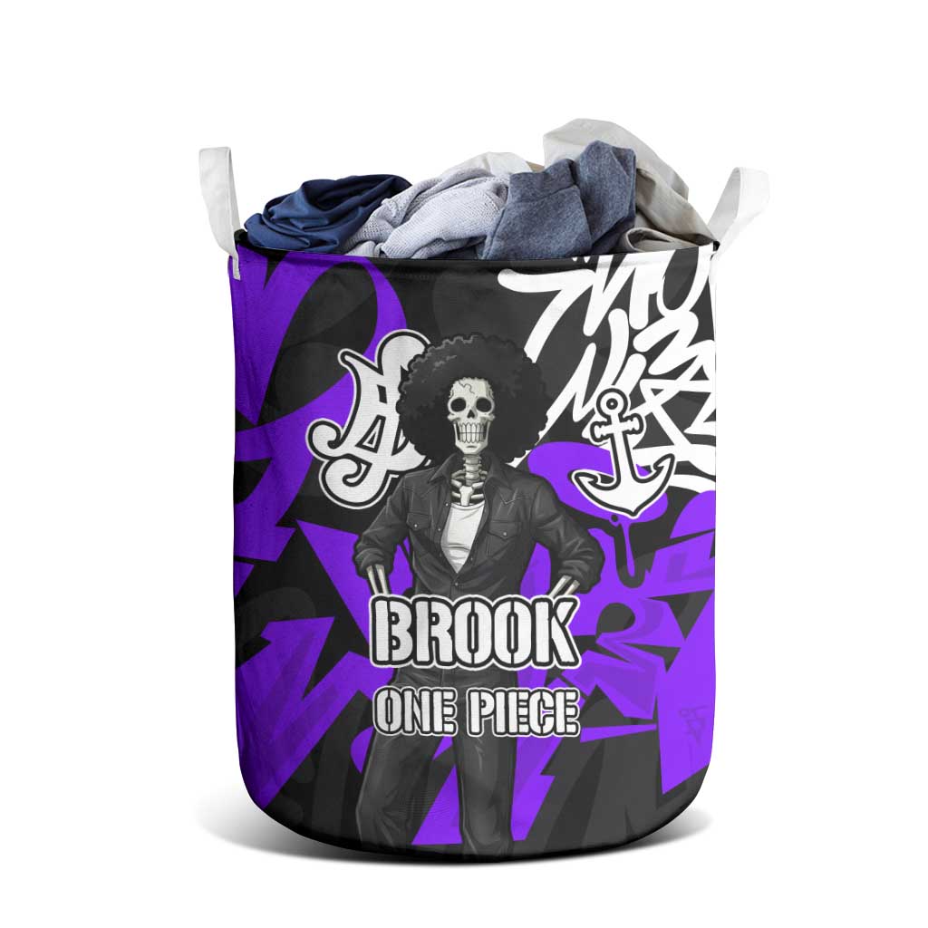 Brook One Piece Laundry Basket Graffiti Street Art Anime Collage