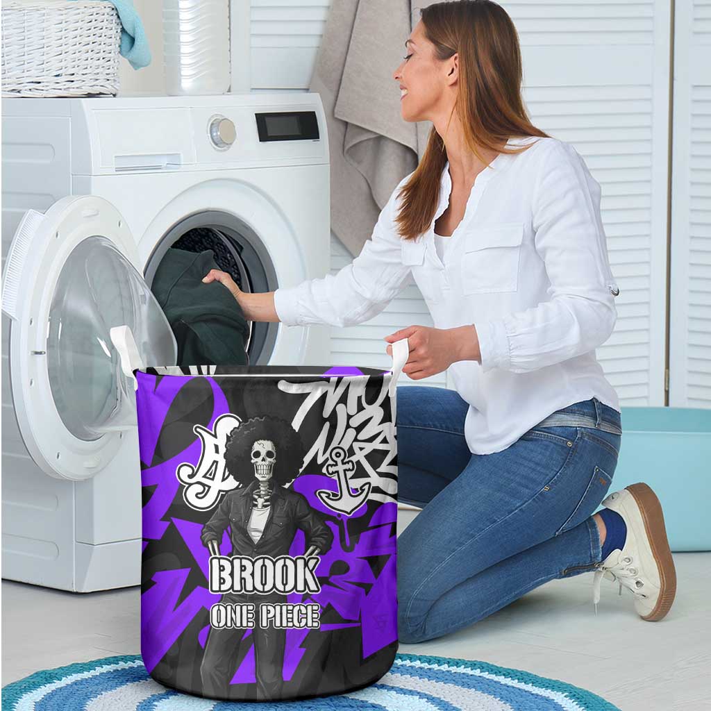 Brook One Piece Laundry Basket Graffiti Street Art Anime Collage