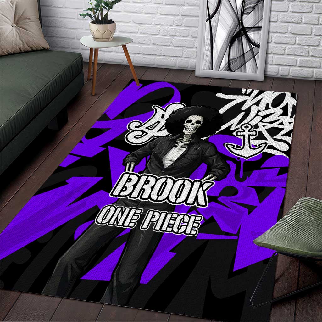 Brook One Piece Area Rug Graffiti Street Art Anime Collage