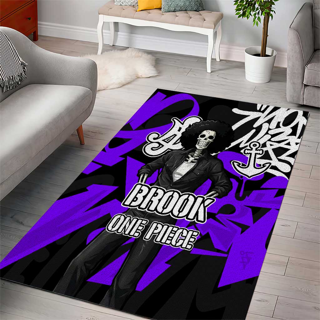 Brook One Piece Area Rug Graffiti Street Art Anime Collage