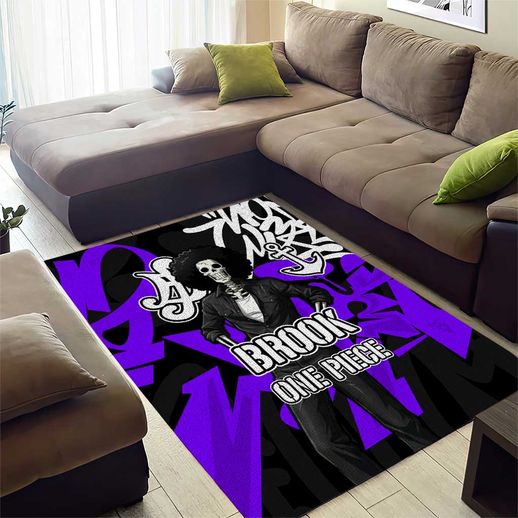 Brook One Piece Area Rug Graffiti Street Art Anime Collage