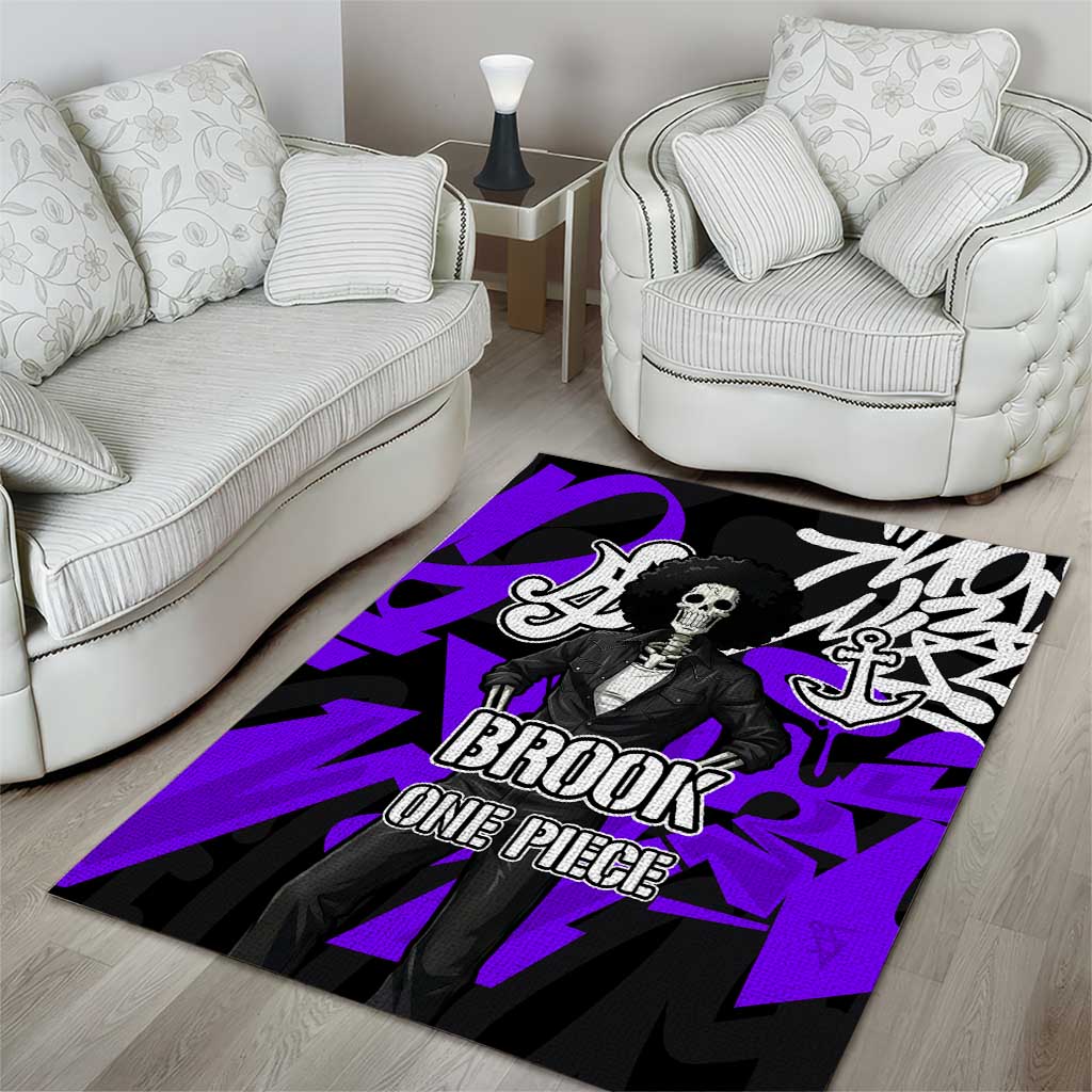 Brook One Piece Area Rug Graffiti Street Art Anime Collage