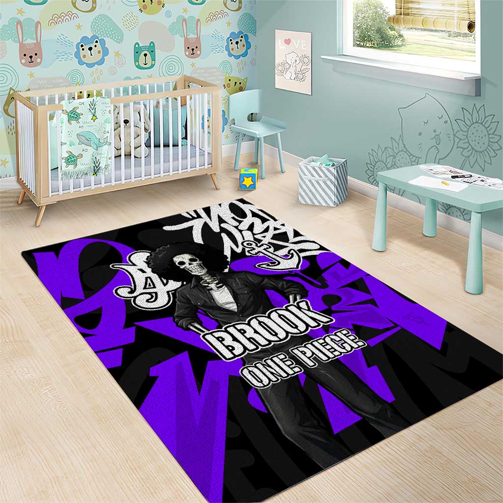 Brook One Piece Area Rug Graffiti Street Art Anime Collage