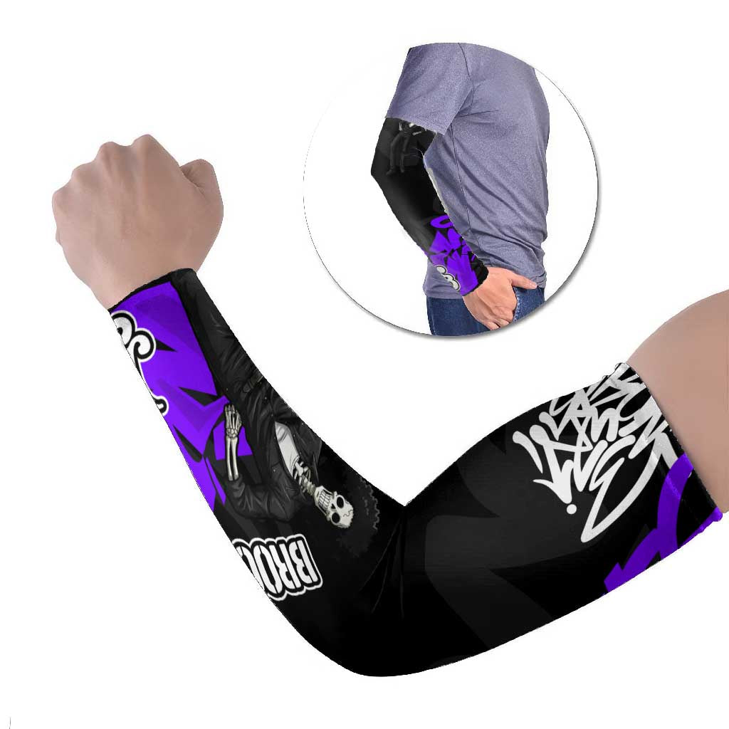 Brook One Piece Arm Sleeves Graffiti Street Art Anime Collage